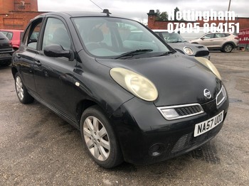 Location: Nottingham - 2007 NISSAN MICRA ACENTA + 5 Door Hatchback REG: NA57UOD, Keys: No, MOT Expiry date: 28/07/2027, 1240 Petrol, 5 Speed Manual Petrol, Former Keepers: 5