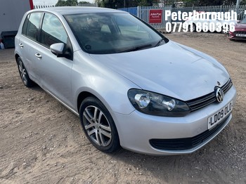 Location: Peterborough - 2009 VOLKSWAGEN GOLF SE TDI 140 5 Door Hatchback REG: LD09OLO, Keys: No, MOT Expiry date: 12/12/2026, 1968 Diesel, 6 Speed Manual Diesel, Former Keepers: 3