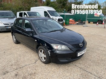Location: Brentwood - 2007 MAZDA 3 KATANO 5 Door Hatchback REG: FV07KKX, Keys: No, MOT Expiry date: 21/12/2026, 1598 Petrol, 5 Speed Manual Petrol, Former Keepers: 5