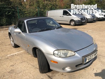 Location: Brentwood - 2003 MAZDA MX-5 S-VT SPORT Convertible REG: FG03YHP, Keys: No, MOT Expiry date: 07/10/2023, 1840 Petrol, 6 Speed Manual Petrol, Former Keepers: 7