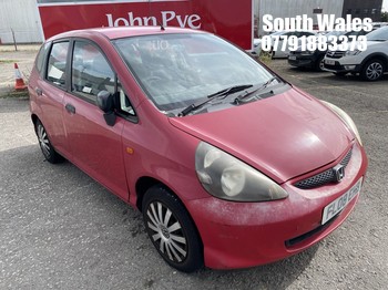 Location: South Wales - 2008 HONDA JAZZ S 5 Door Hatchback REG: FL08EHB, Keys: No, MOT Expiry date: 17/11/2026, 1246 Petrol, 5 Speed Manual Petrol, Former Keepers: 10