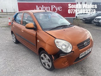 Location: South Wales - 2008 KIA PICANTO 2 12V 5 Door Hatchback REG: WV08ZFE, Keys: No, MOT Expiry date: 10/06/2027, 1086 Petrol, 5 Speed Manual Petrol, Former Keepers: 5
