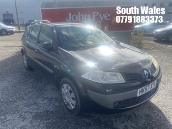 Location: South Wales - 2008 RENAULT MEGANE EXPRESSION Estate REG: HK57XYL, Keys: No, MOT Expiry date: 19-12-2025, 1598 Petrol, 5 Speed Manual Petrol, Former Keepers: 5