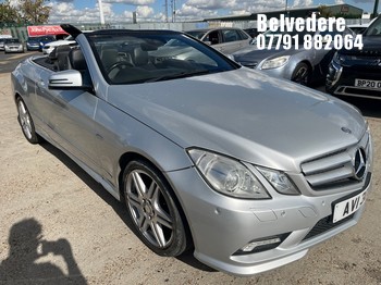 Location: Belvedere - 2011 MERCEDES-BENZ E220 SPORT ED125 CDI BLUE CONVERTIBLE REG: AVI3091, 2143cc DIESEL, 7 SPEED AUTO DIESEL, Former Keepers: 8, Keys: Yes, MOT Expiry date: 02.10.2027