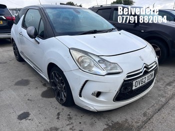 Location: BELVEDERE - 2013 CITROEN DS3 DSTYLE + E-HDI 3 Door Hatchback REG: OV62XOM, 1560 Diesel, 5 Speed Manual Diesel, Former Keepers: 2, Keys: No, MOT Expiry date: 31.03.2027