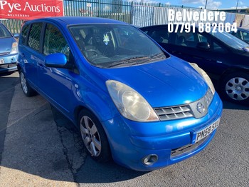 Location: Belvedere - 2008 NISSAN NOTE TEKNA AUTO MPV REG: PN58SXU, Keys: No, MOT Expiry date: 16/05/2026, 1598 Petrol, 4 Speed Auto Petrol, Former Keepers: 6