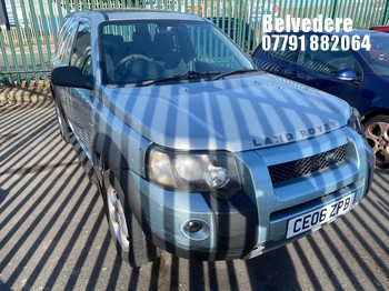 Location: Belvedere - 2006 LAND ROVER FREELANDER ADVENTURER TD Estate REG: CE06ZPB, Keys: No, MOT Expiry date: 22/09/2026, 1951 Diesel, 5 Speed Manual Diesel, Former Keepers: 7