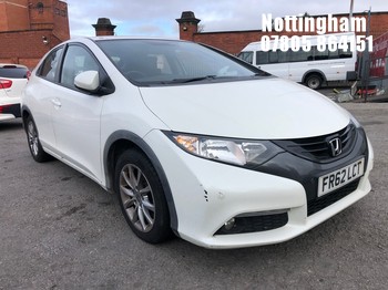 Location: Nottingham - 2013 HONDA CIVIC I-VTEC ES-T 5 DOOR HATCHBACK REG: FR62LCT, 1798cc PETROL, 6 SPEED MANUAL PETROL, Former Keepers: 2, Keys: No, MOT Expiry date: 27/12/2026