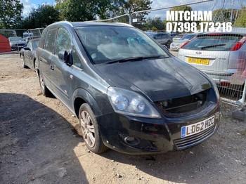 Location: Mitcham - 2012 VAUXHALL ZAFIRA DESIGN MPV REG: LD62HZC, Keys: No, MOT Expiry date: 29/07/2026, 1598 Petrol, 5 Speed Manual Petrol, Former Keepers: 4