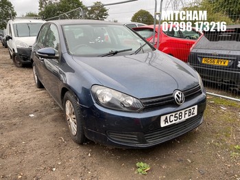 Location: Mitcham - 2009 VOLKSWAGEN GOLF S 5 Door Hatchback REG: AC58FBZ, Keys: No, MOT Expiry date: 15/07/2026, 1390 Petrol, 5 Speed Manual Petrol, Former Keepers: 4