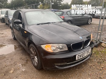 Location: Mitcham - 2007 BMW 120D SE 5 Door Hatchback REG: OV07TFJ, Keys: No, MOT Expiry date: 26/04/2027, 1995 Diesel, 6 Speed Manual Diesel, Former Keepers: 6