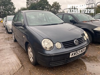 Location: Mitcham - 2004 VOLKSWAGEN POLO E 5 Door Hatchback REG: KW53WOA, Keys: No, MOT Expiry date: 03/01/2026, 1198 Petrol, 5 Speed Manual Petrol, Former Keepers: 6
