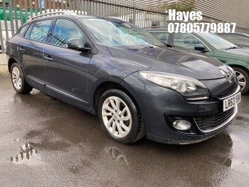 Location: Hayes - 2013 RENAULT MEGANE D-QUE TT ENERGY DC Estate REG: LR63YBM, Keys: No, MOT Expiry date: 01/01/2026, 1461 Diesel, 5 Speed Manual Diesel, Former Keepers: 4