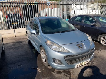 Location: Hayes - 2010 PEUGEOT 207 SPORT 5 Door Hatchback REG: EJ10OGS, Keys: No, MOT Expiry date: 01/09/2027, 1598 Petrol, 5 Speed Manual Petrol, Former Keepers: 4