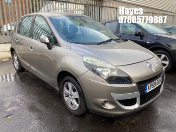 Location: Hayes - 2009 RENAULT SCENIC TOMTOM EDITION DCI MPV REG: AV59ROH, Keys: No, MOT Expiry date: 29/09/2026, 1461 Diesel, 6 Speed Manual Diesel, Former Keepers: 9