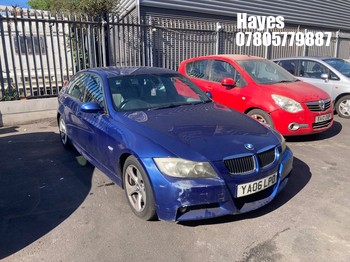 Location: Hayes - 2006 BMW 325I M SPORT AUTO 4 Door Saloon REG: YA06LPO, Keys: No, MOT Expiry date: 08/02/2027, 2497 Petrol, 6 Speed Auto Petrol, Former Keepers: 9