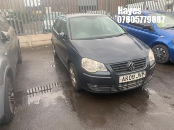 Location: Hayes - 2009 VOLKSWAGEN POLO MATCH 60 5 Door Hatchback REG: AK09JVY, Keys: No, MOT Expiry date: 24/10/2025, 1198 Petrol, 5 Speed Manual Petrol, Former Keepers: 3
