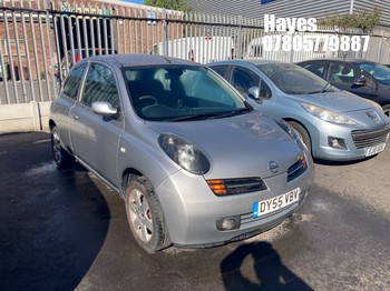 Location: Hayes - 2005 NISSAN MICRA SX 3 Door Hatchback REG: DY55VBV, Keys: No, MOT Expiry date: 15/09/2026, 1386 Petrol, 5 Speed Manual Petrol, Former Keepers: 5