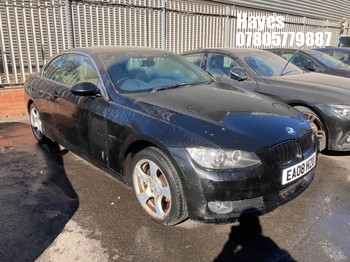 Location: Hayes - 2008 BMW 320I SE Convertible REG: EA08HZU, Keys: No, MOT Expiry date: 15/02/2027, 1995 Petrol, 6 Speed Manual Petrol, Former Keepers: 7