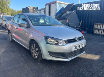 Location: Stapleford - 2012 VOLKSWAGEN POLO S 60 5 Door Hatchback REG: FW12FTC, Keys: Yes, MOT Expiry date: 16/02/2027, 1198 Petrol, 5 Speed Manual Petrol, Former Keepers: 9