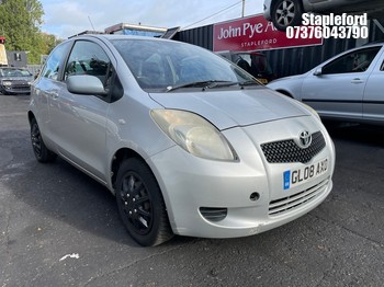 Location: Stapleford - 2008 TOYOTA YARIS T3 3 Door Hatchback REG: GL08AXO, Keys: Yes, MOT Expiry date: 03/02/2027, 998 Petrol, 5 Speed Manual Petrol, Former Keepers: 4