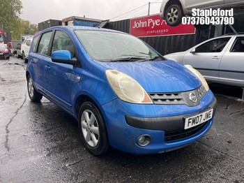 Location: Stapleford - 2007 NISSAN NOTE SE MPV REG: FM07JWE, 1386 cc Petrol, 5 Speed Manual Petrol, Former Keepers: 1, Keys: Yes, MOT Expiry date: 11/03/2027