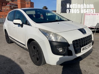 Location: Nottingham - 2012 PEUGEOT 3008 ACTIVE E-HDI S-A 5 DOOR HATCHBACK REG: MK62OSE, 1560cc DIESEL, 6 SPEED SEMI AUTO DIESEL, Former Keepers: 4, Keys: Yes, MOT Expiry date: 11/05/2027