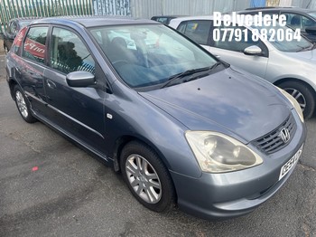 Location: BELVEDERE - 2005 HONDA CIVIC SE 5 Door Hatchback REG: OE54LHH, 1396cc Petrol, 5 Speed Manual Petrol, Former Keepers: 2, Keys: No, MOT: Expiry date30.08.2027