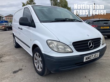 Location: Nottingham - 2007 MERCEDES VITO 111 CDI COMPACT PANEL VAN REG: NM07JCJ, 2148cc DIESEL, 6 SPEED MANUAL DIESEL, Former Keepers: 7, Keys: Yes, MOT Expiry date: 16/01/2027