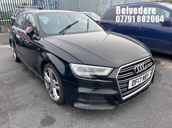 Location: Belvedere - 2017 AUDI A3 S LINE TDI 5 Door Hatchback REG: DF17MBY, Keys: No, MOT Expiry date: 23/04/2026, 1968 Diesel, 6 Speed Manual Diesel, Former Keepers: 5