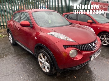Location: Belvedere - 2011 NISSAN JUKE ACENTA 5 Door Hatchback REG: CE11OFG, Keys: No, MOT Expiry date: 27/06/2026, 1598 Petrol, 5 Speed Manual Petrol, Former Keepers: 5