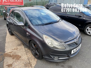 Location: Belvedere - 2010 VAUXHALL CORSA SRI 3 Door Hatchback REG: AJ10XEU, Keys: No, MOT Expiry date: 19/06/2025, 1398 Petrol, 5 Speed Manual Petrol, Former Keepers: 8