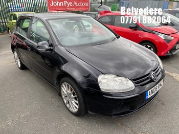 Location: Belvedere - 2008 VOLKSWAGEN GOLF MATCH FSI 115 5 Door Hatchback REG: AN08RMZ, Keys: No, MOT Expiry date: 28/11/2025, 1598 Petrol, 6 Speed Manual Petrol, Former Keepers: 18