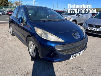 Location: Belvedere - 2007 PEUGEOT 207 SE 87 5 Door Hatchback REG: KM07SXG, Keys: Yes, MOT Expiry date: 27/11/2026, 1360 Petrol, 5 Speed Manual Petrol, Former Keepers: 4