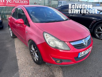 Location: Belvedere - 2007 VAUXHALL CORSA SXI A/C AUTO 3 Door Hatchback REG: GJ07OVV, Keys: No, MOT Expiry date: 10/10/2026, 1364 Petrol, 5 Speed Auto Petrol, Former Keepers: 5