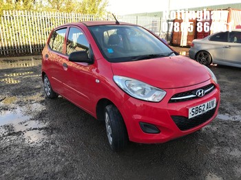NOTE: ATF Registered Buyers ONLY - Location: Edinburgh - 2012 HYUNDAI I10 CLASSIC 5 Door Hatchback REG: SB62AUV, Keys: No, 1248 Petrol, 5 Speed Manual Petrol, Former Keepers: 5