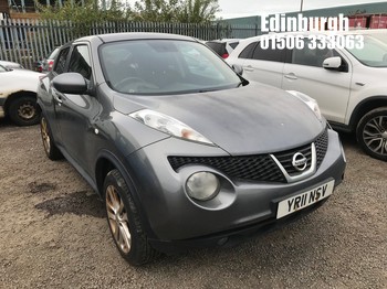 Location: Edinburgh - 2011 NISSAN JUKE ACENTA PREMIUM 5 Door Hatchback REG: YR11NSV, Keys: Yes, MOT Expiry date: 12/10/2026, 1598 Petrol, 5 Speed Manual Petrol, Former Keepers: 6