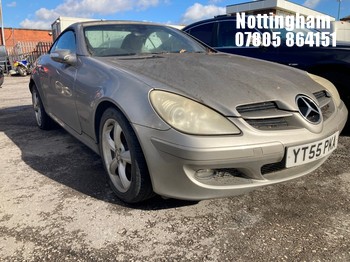 Location: Nottingham - 2005 MERCEDES SLK 200 KOMPRESSOR AUTO Convertible REG: YT55PKA, Keys: No, MOT Expiry date: 02/05/2026, 1796 Petrol, 5 Speed Auto Petrol, Former Keepers: 6