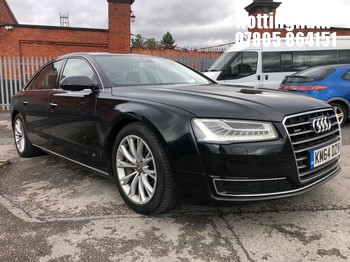 Location: Nottingham - 2014 AUDI A8 L SE EXECUTIVE TFSI QUATTRO AUTO 4 DOOR SALOON REG: KM64DZV, 3993 PETROL, AUTOMATIC, Former Keepers: 3, Keys: Yes, MOT Expiry date: 30/09/2027