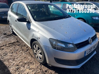 Location: Peterborough - 2010 VOLKSWAGEN POLO S 60 5 Door Hatchback REG: LG10YVC, Keys: No, MOT Expiry date: 12/07/2026, 1198 Petrol, 5 Speed Manual Petrol, Former Keepers: 9