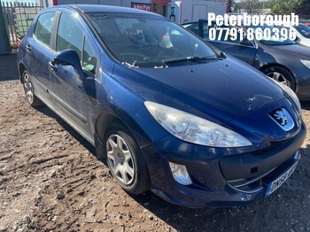 Location: Peterborough - 2008 PEUGEOT 308 S DT 5 Door Hatchback REG: DN58ANV, Keys: No, MOT Expiry date: 09/06/2026, 1560 Diesel, 5 Speed Manual Diesel, Former Keepers: 6