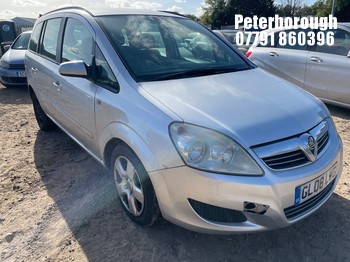 Location: Peterborough - 2008 VAUXHALL ZAFIRA EXCLUSIV CDTI A MPV REG: GL08LWG, Keys: No, MOT Expiry date: 05/09/2026, 1910 Diesel, 6 Speed Auto Diesel, Former Keepers: 6