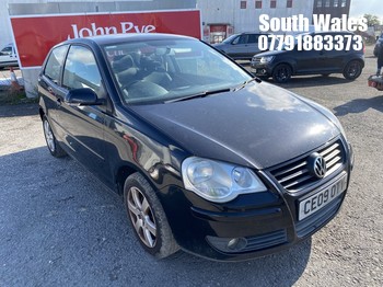 Location: South Wales - 2009 VOLKSWAGEN POLO MATCH 80 3 Door Hatchback REG: CE09OTY, 1390cc Petrol, 5 Speed Manual Petrol, Former Keepers: 2, Keys: Yes, MOT: Expiry date31/03/2026