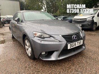 Location: MITCHAM - 2015 LEXUS IS 300H EXECUTIVE EDITION 4 Door Saloon REG: DG15TXS, 2494cc Hybrid Electric, Variable 1 Speed Auto Petrol/E, Former Keepers: 3, Keys: No, MOT: Expiry date14/12/2026