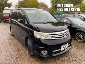 Location: Mitcham - 2007 NISSAN SERENA MPV REG: HF57SDO, Keys: No, MOT Expiry date: 21/12/2026, 1990 Petrol, AUTOMATIC, Former Keepers: 4