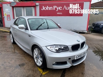 Location: Hull - 2011 BMW 118D M SPORT Coupe REG: GV60ERU, Keys: No, MOT Expiry date: 17/01/2026, 1995 Diesel, 6 Speed Manual Diesel, Former Keepers: 5