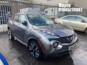 Location: Hayes - 2013 NISSAN JUKE N-TEC 5 Door Hatchback REG: MK63KKG, Keys: No, MOT Expiry date: 10/03/2026, 1598 Petrol, 5 Speed Manual Petrol, Former Keepers: 5