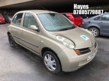 Location: Hayes - 2004 NISSAN MICRA SE AUTO 5 Door Hatchback REG: LY04CDU, Keys: No, MOT Expiry date: 04/03/2027, 1240 Petrol, 4 Speed Auto Petrol, Former Keepers: 5
