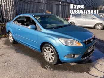 Location: Hayes - 2008 FORD FOCUS CC-1 Coupe REG: RE08YUG, Keys: No, MOT Expiry date: 24/05/2027, 1596 Petrol, 5 Speed Manual Petrol, Former Keepers: 9