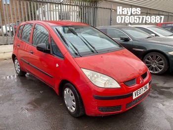 Location: Hayes - 2007 MITSUBISHI COLT CZI 5 Door Hatchback REG: VE07ZWL., Keys: No, MOT Expiry date: 20/05/2027, 1124 Petrol, 5 Speed Manual Petrol, Former Keepers: 7
